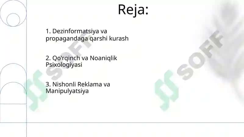 Shaxsga yónaltirilgan axborot.Psihologik tahdidlar 2