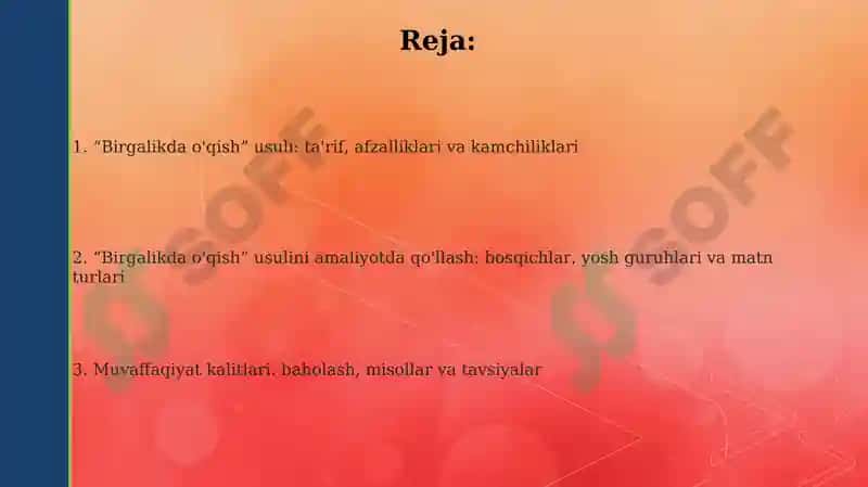 "Birgalikda o'qiymiz metodidan foydalanish" 2
