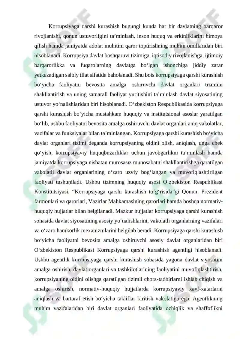 Korrupsiyaga qarshi kurashish bo‘yicha faoliyatni bevosita amalga oshiruvchi davlat organlari tizimi 2