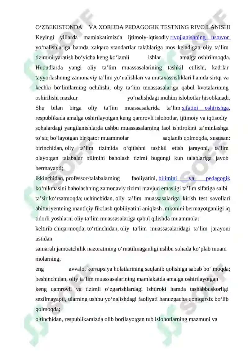 O‘ZBEKISTONDA VA XORIJDA PEDAGOGIK TESTNING RIVOJLANISHI 2