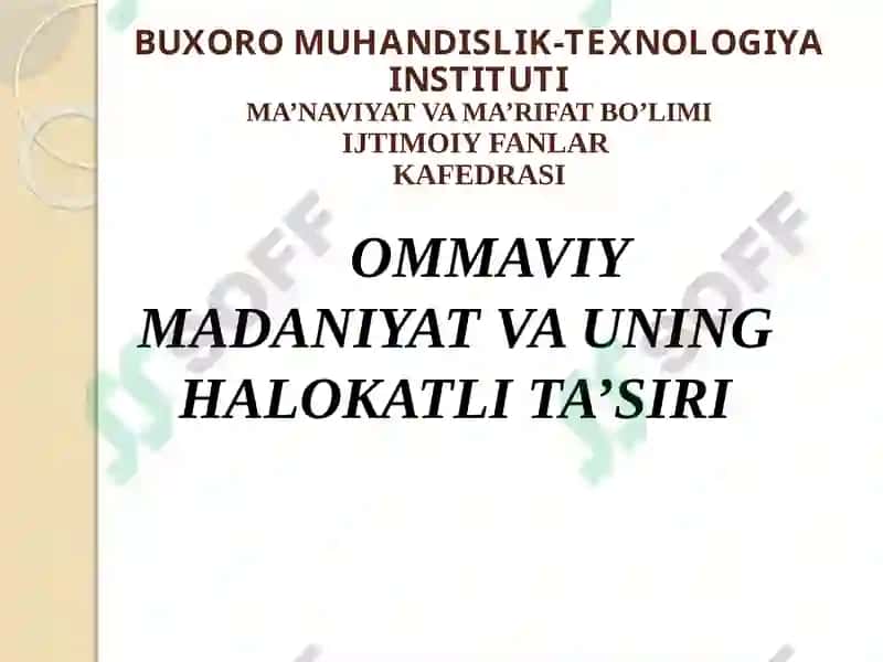 Ommaviy madaniyat va uning halokatli ta’siri 2
