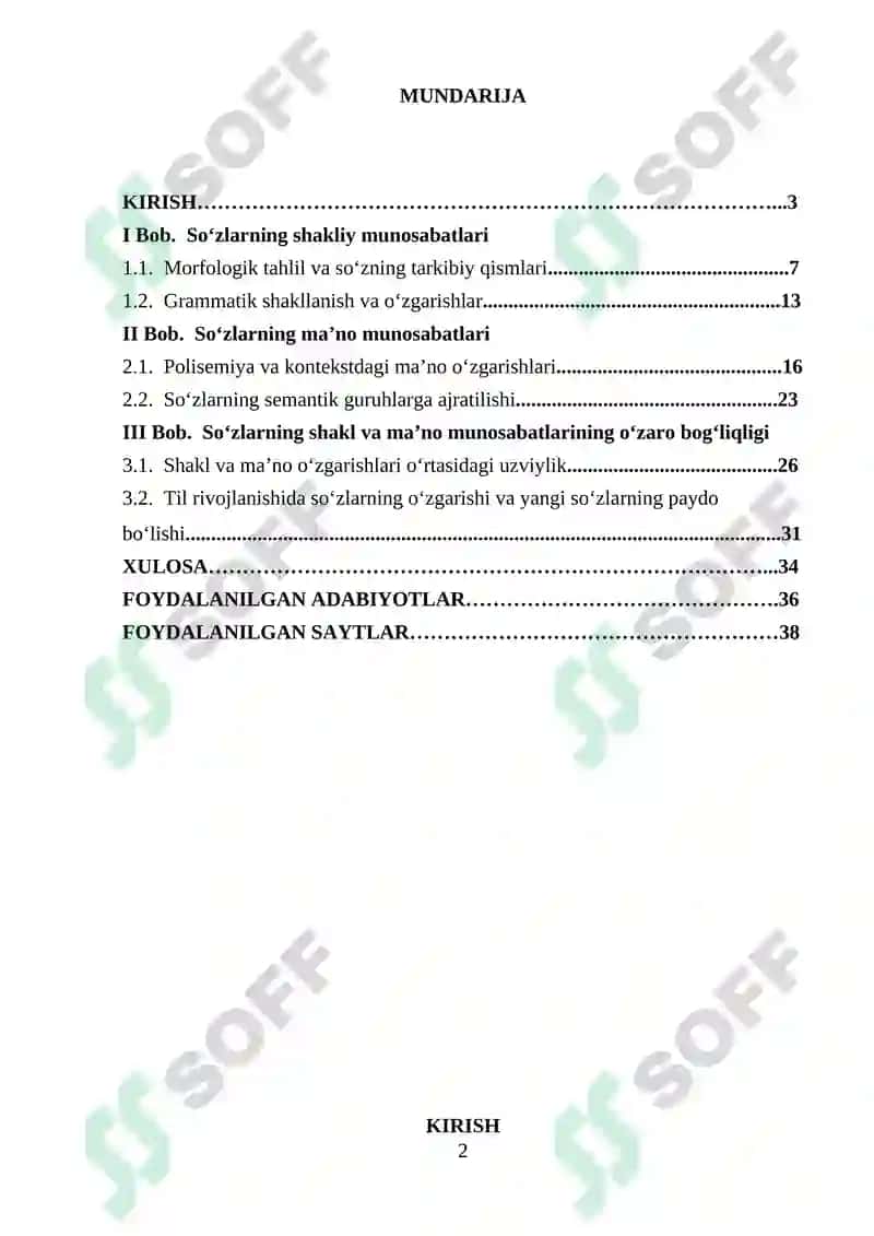 Soʻzlarning shakl va maʼno munosabatlari jihatidan tavsiflanishi 2