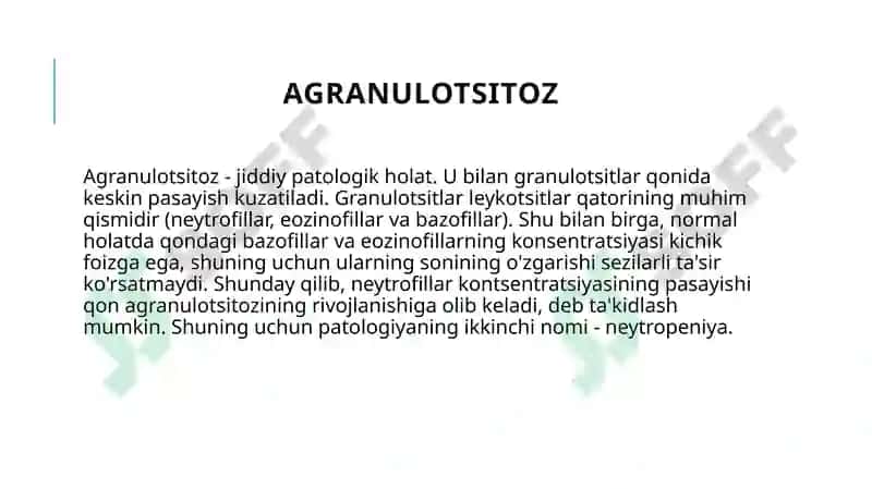 Agranulotsitoz 2