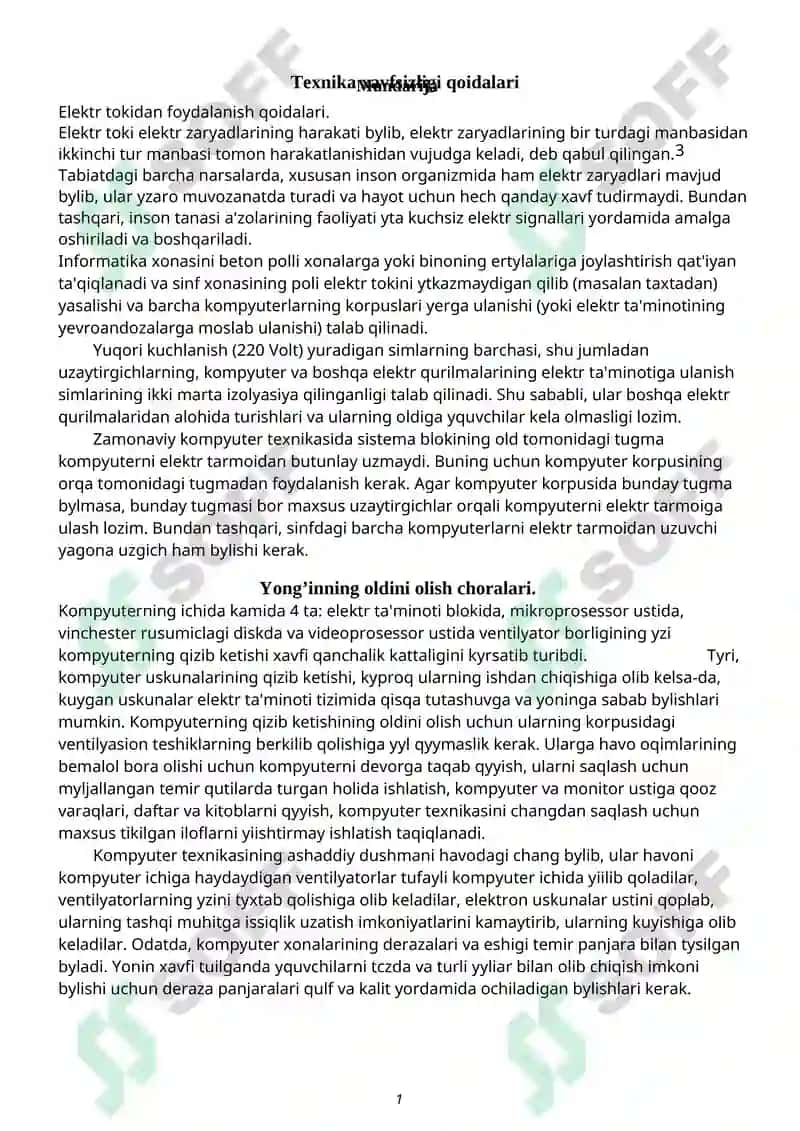 Texnika xavfsizligi qoidalari 2