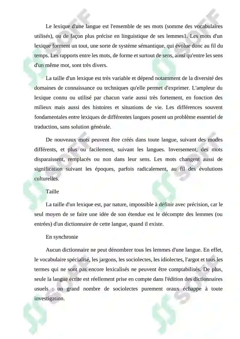 Travail avec lexique 2