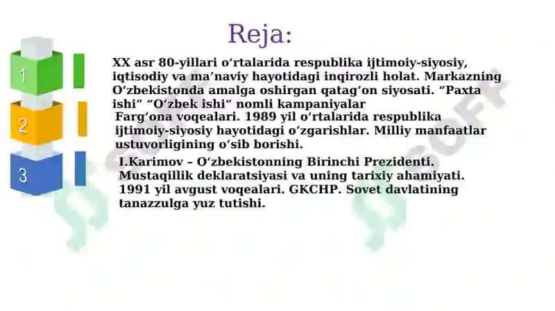 Mustaqillikka erishish arafasida O‘zbekistondagi ijtimoiy-siyosiy jarayonlar 2