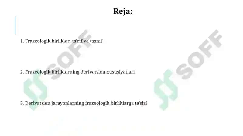 Frazeologik birliklar va ularning derivatsion xususiyatlari 2