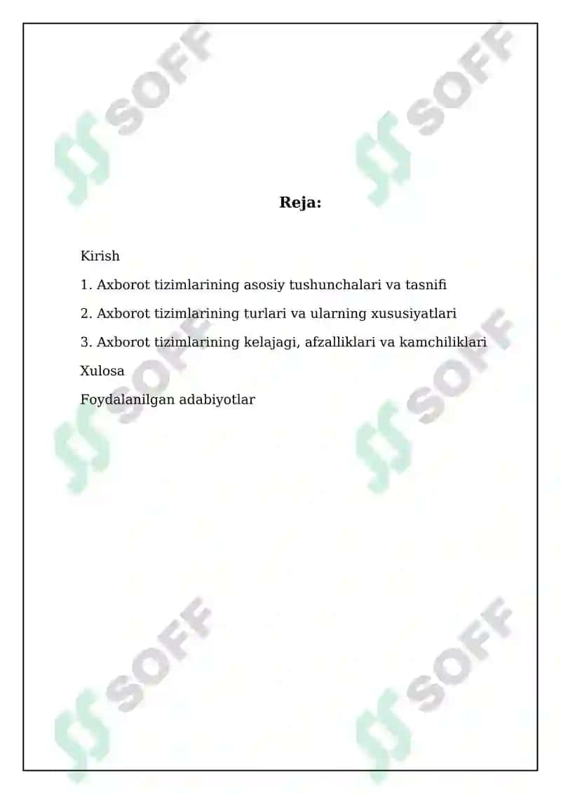 Axborot tizimlarining tasnifi 2
