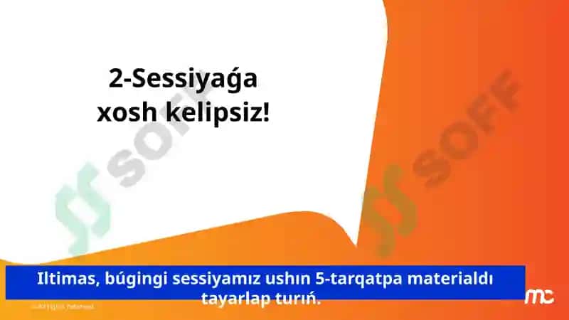 Dástúratı:Ózbekstandaǵı tábiyiy pánler master oqıtıwshıları ushın qániogeligin arttırıw oqıw kursı 2