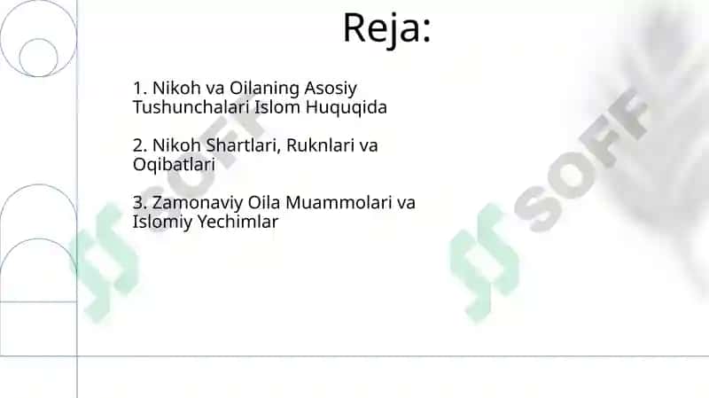 Islom Huquqshunosligi va Oilaning Asosiy Tushunchalari 2