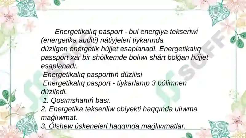 Energetik Pasport 2