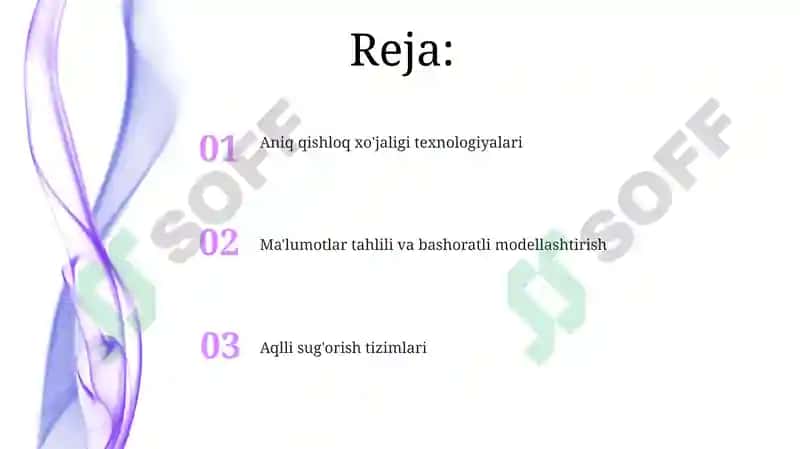 Aniq qishloq xo'jaligi texnologiyalari 2