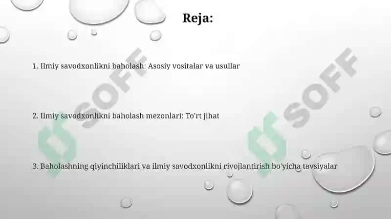 Ilmiy savodxonlikni baholash vositalari va mezonlari 2