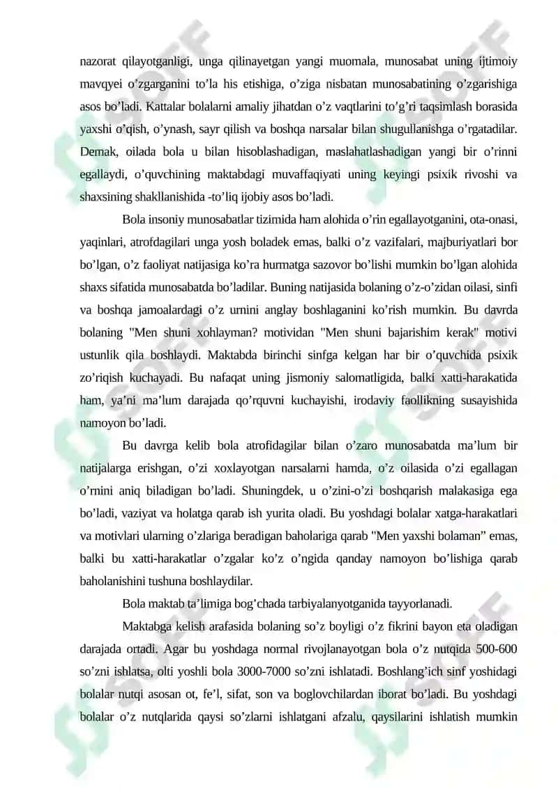 Kichik maktab o’quv jamoasida shaxslar aro munosabatlar 2