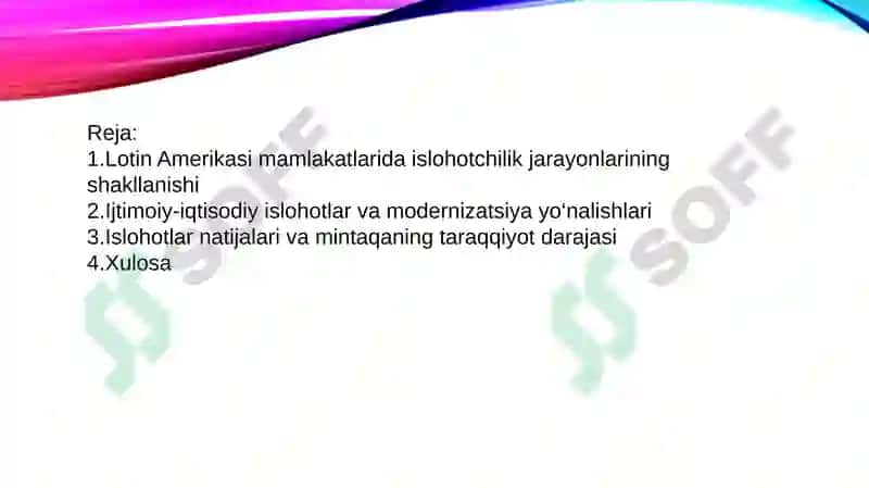 Lotin Amerikasida islohotchilik va taraqqiyot 2