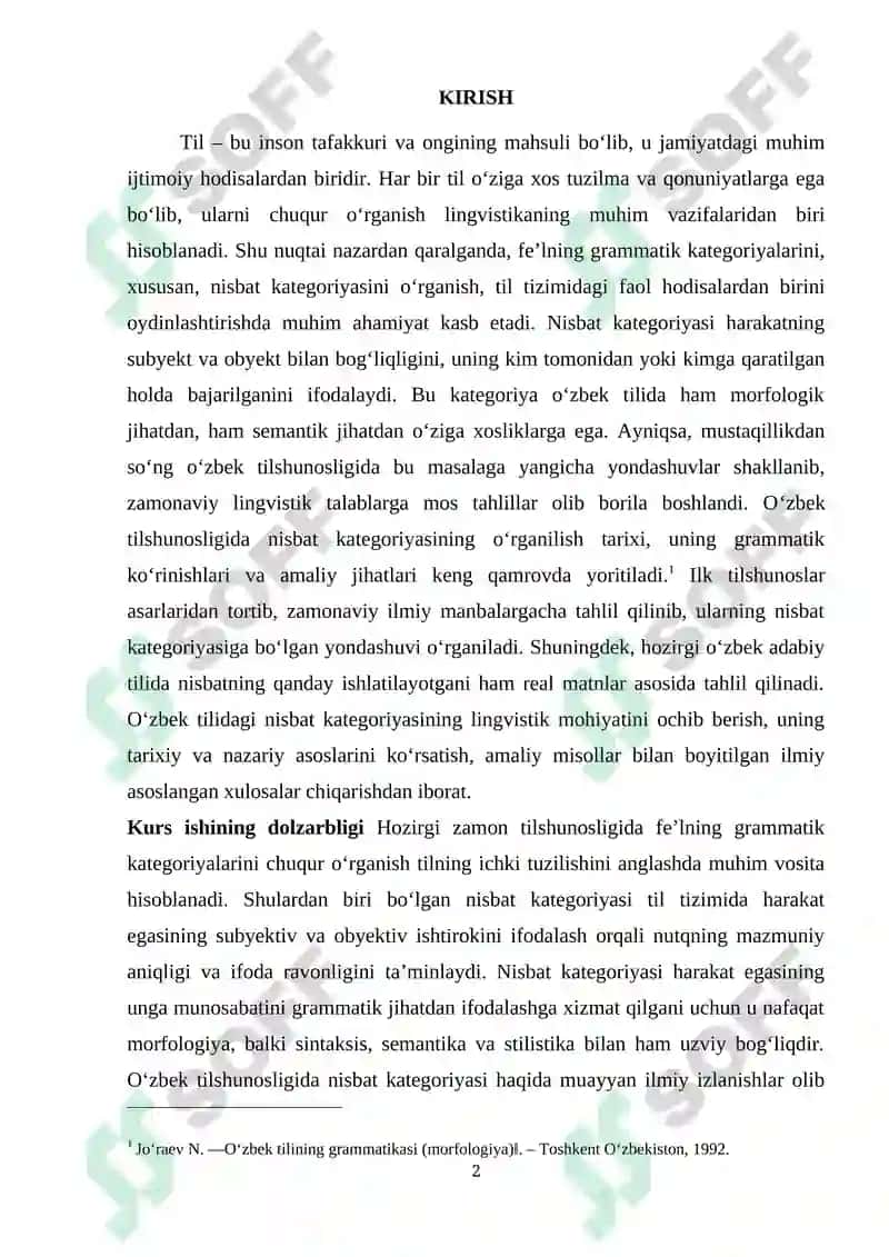 nisbat kategoriyasining oʻrganilishi 2