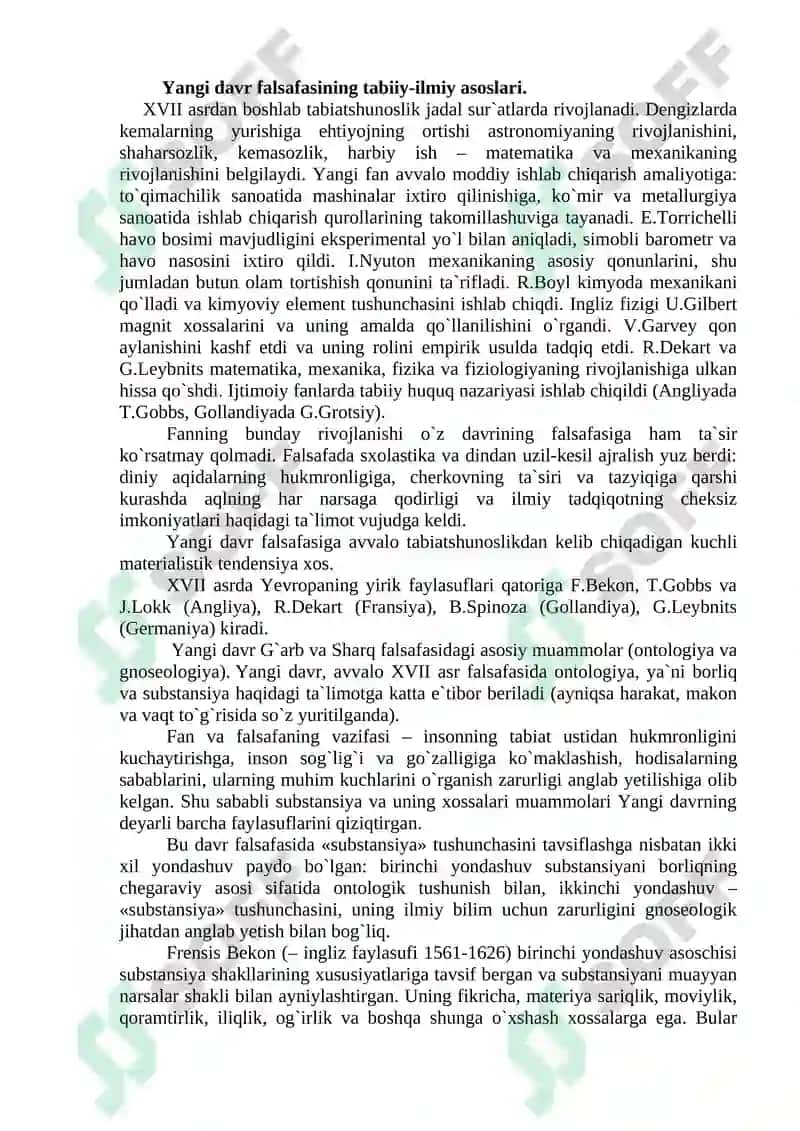 Yangi davr falsafasi 2