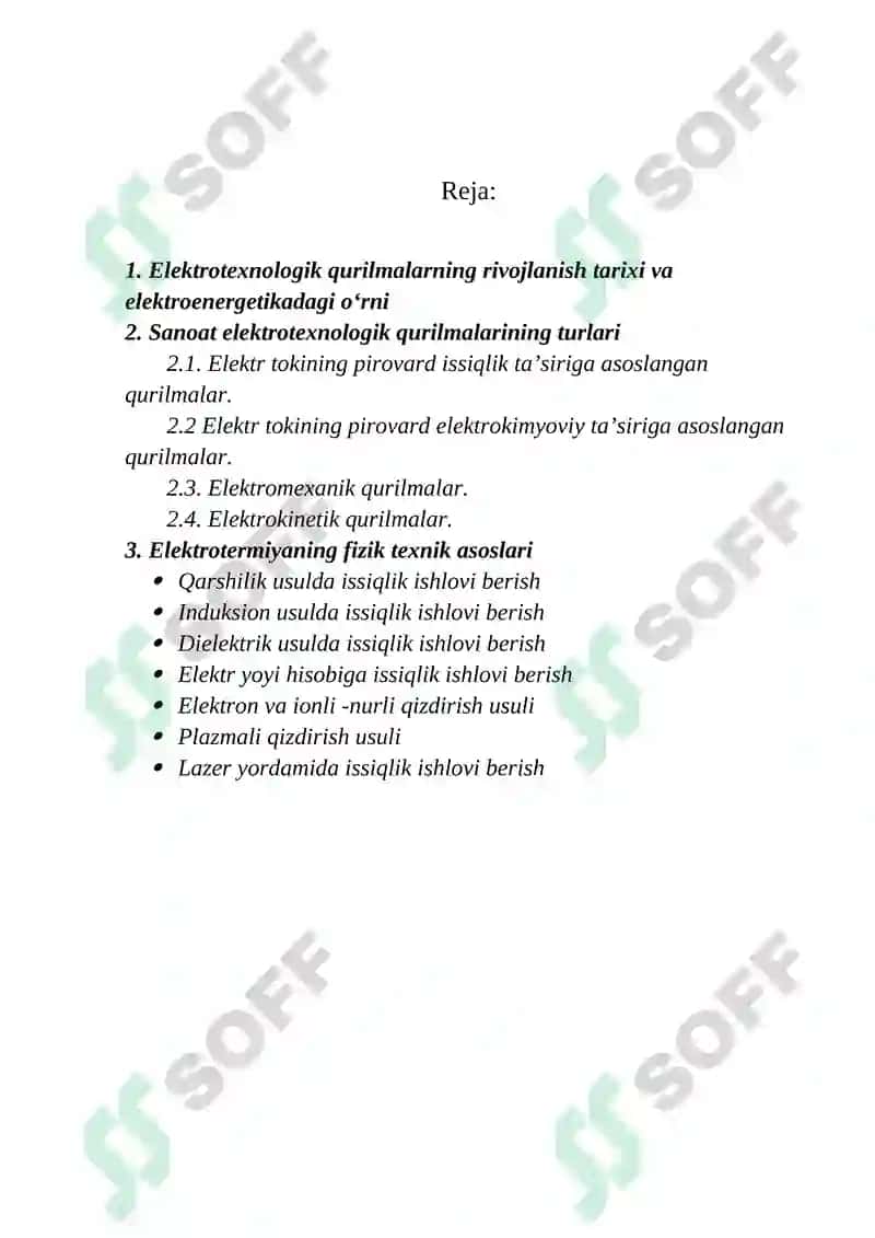 ELEKTROTEXNOLOGIK QURILMA ASOSLARI 2