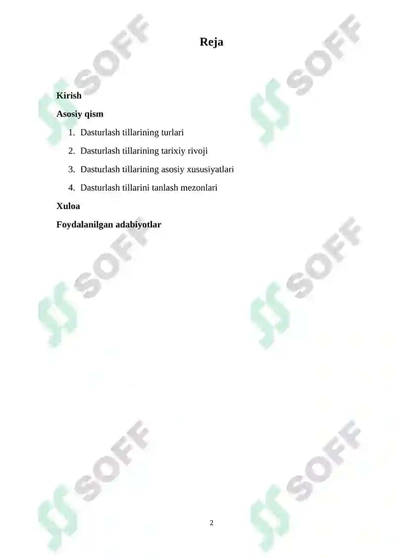 Dasturlash Tillari 2