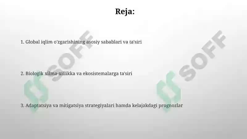 Global iqlimoʻzgarishi biologik tizimlar g‘ataʼsiri 2