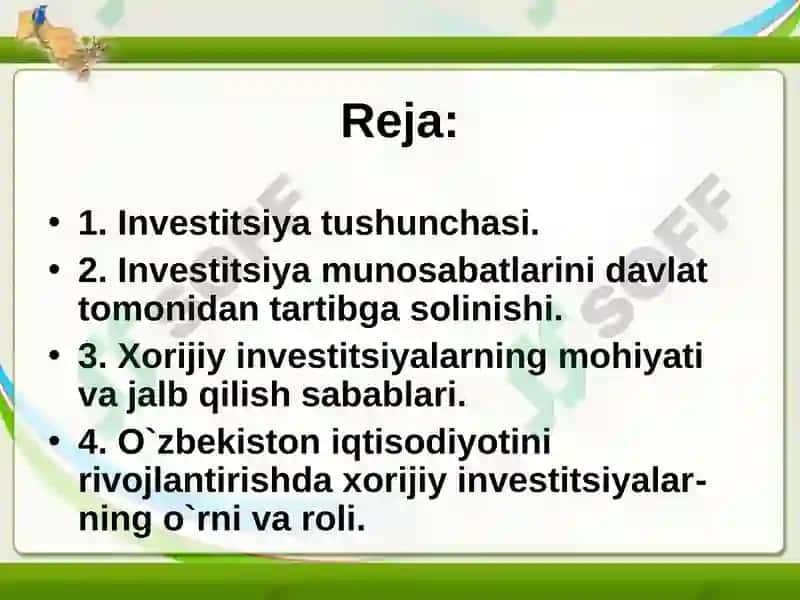 INVESTITSIYALARNINGIQTISODIYMOHIYATI 2