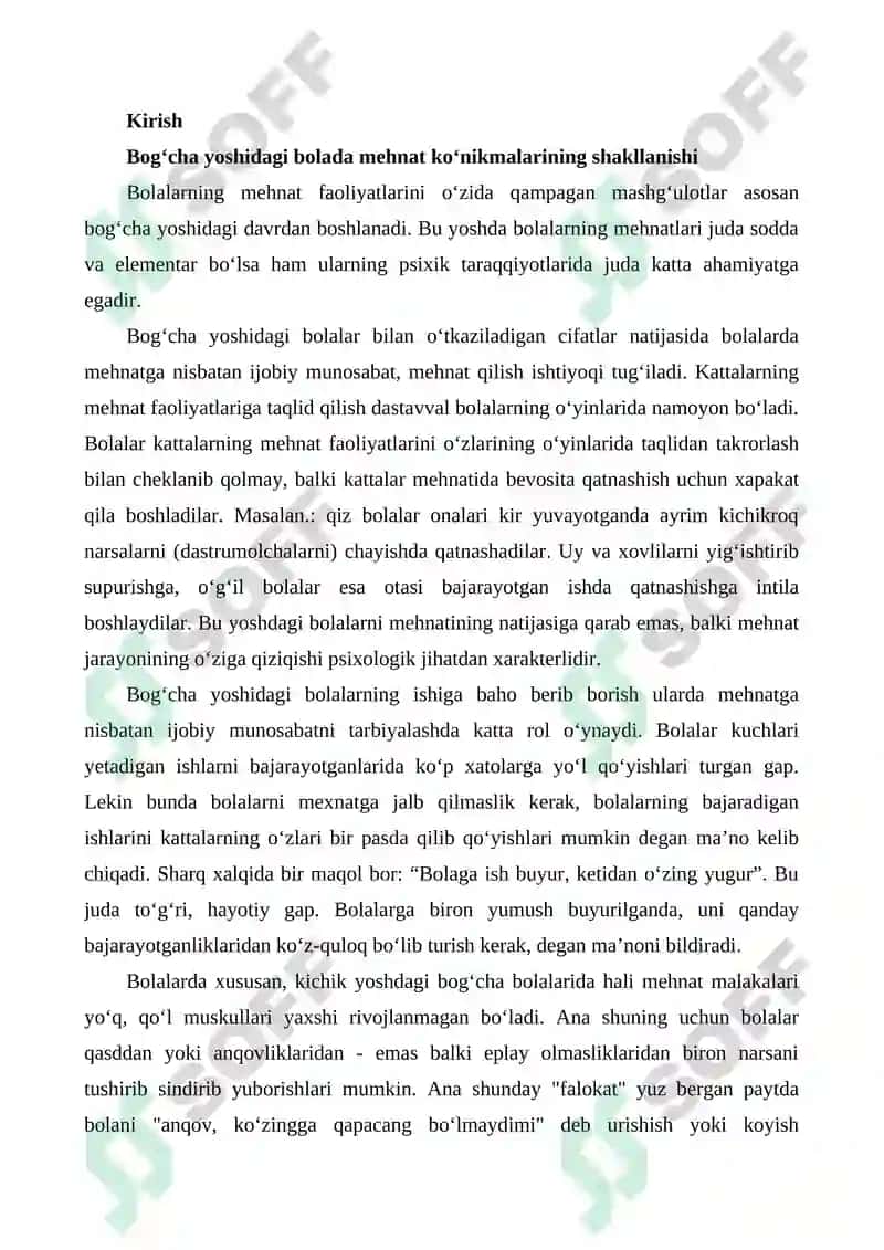 MAXSUS DMTTLARDA MEHNAT MASHG'ULOTINI KUZATISH VA TAHLIL QILISH 2