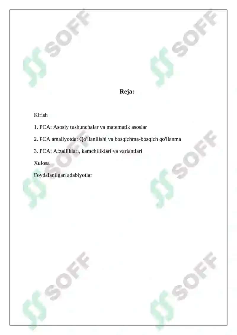 PCA: Asosiy tushunchalar va matematik asoslar 2