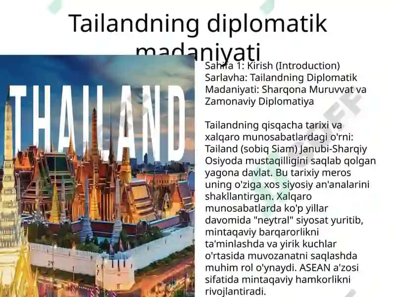 Tailandning Diplomatik Madaniyati 2