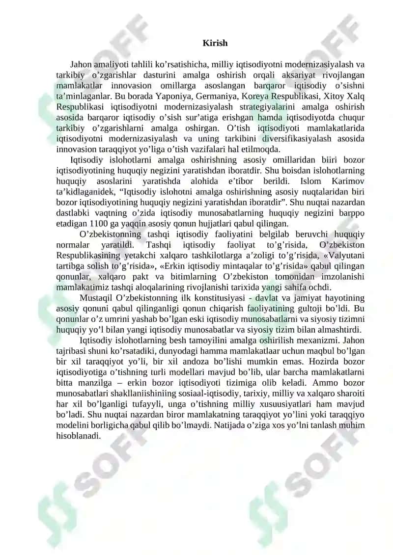 Bozor Infratuzulmasining Shakillanishi Qishloq Xojaligidagi Isloxotlar 2