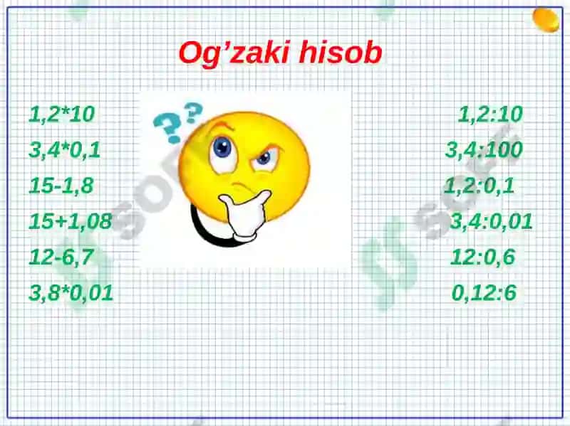 Og'zaki hisob 2