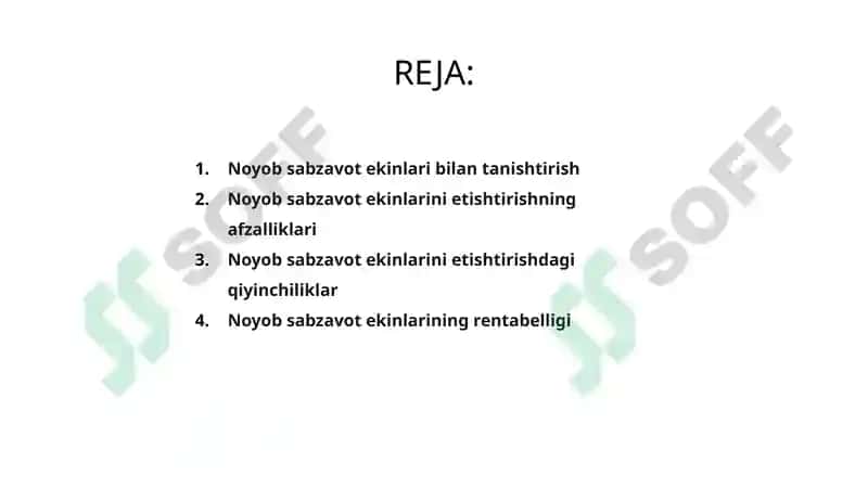 Noyob sabzavot ekinlari tanishtirish 2