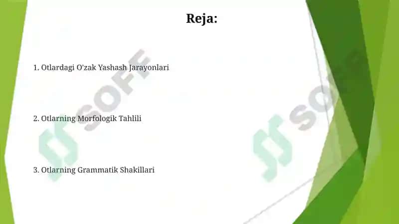 Otlarning grammatik formalari, otlarda yasalish hodisalari 2