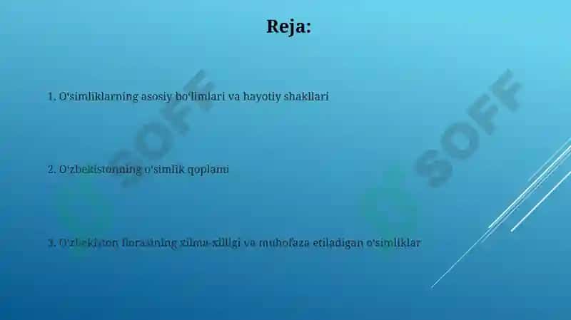 O'simliklarning asosiy boʻlimlari va hayotiy shakllari 2