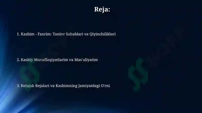 Mening kasbim fahrim 2