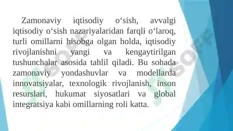 ZAMONAVIY IQTISODIY O‘SISH MODELLAR IQTISODIYOT INDEKSI KO‘RSATKICHLARI TIZIMI 2
