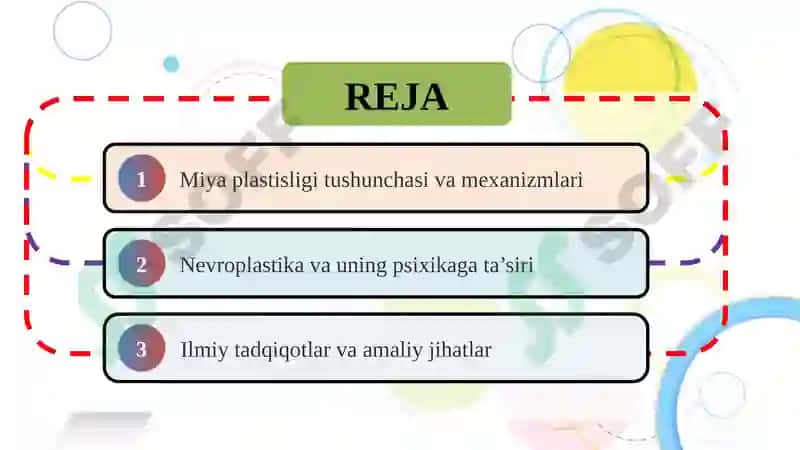 Miya plastisligi va nevroplastika 2