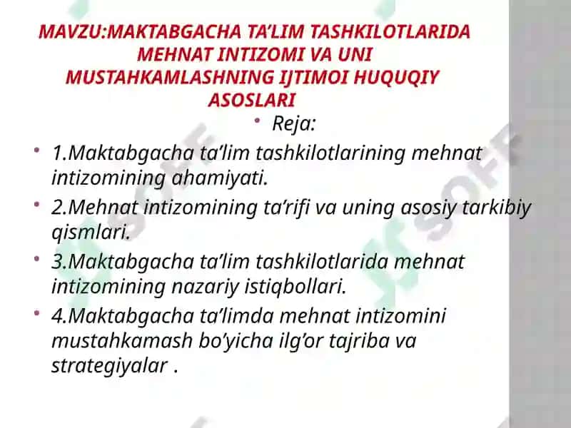 Maktabgacha ta’lim tashkilotlarida mehnat intizomi va uni mustahkamlashning ijtimoi huquqiy asoslari 2
