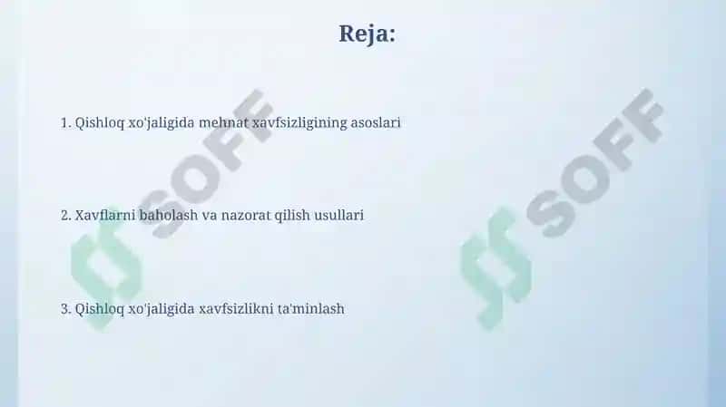 Qishloq xoʻjaligida mehnat muhofazasi 2
