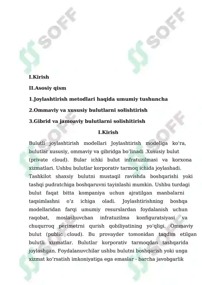 Bulutli Joylashtirish Modellari 2