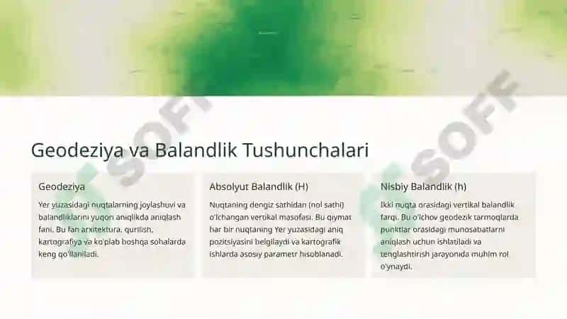 Geodezik To'rtburchak Punktlari Nisbiy Balandligini Tenglashtirish 2