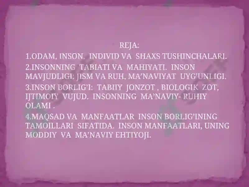 Insonning Tabiati va Mahiyati 2