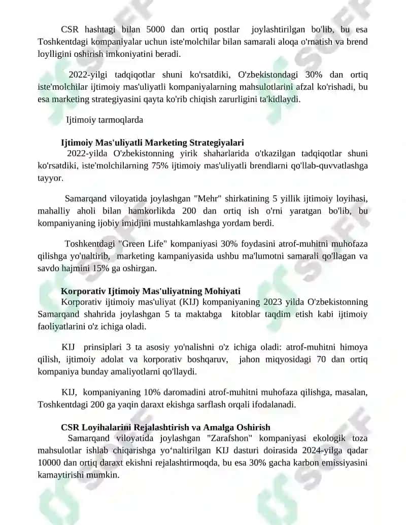 Korporativ ijtimoiy mas'uliyat va marketing 2