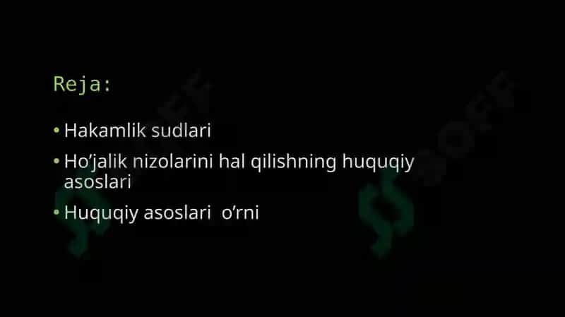 Hakamlik sudlarida ho’jalik nizolarini hal qilishning huquqiy asoslari 2