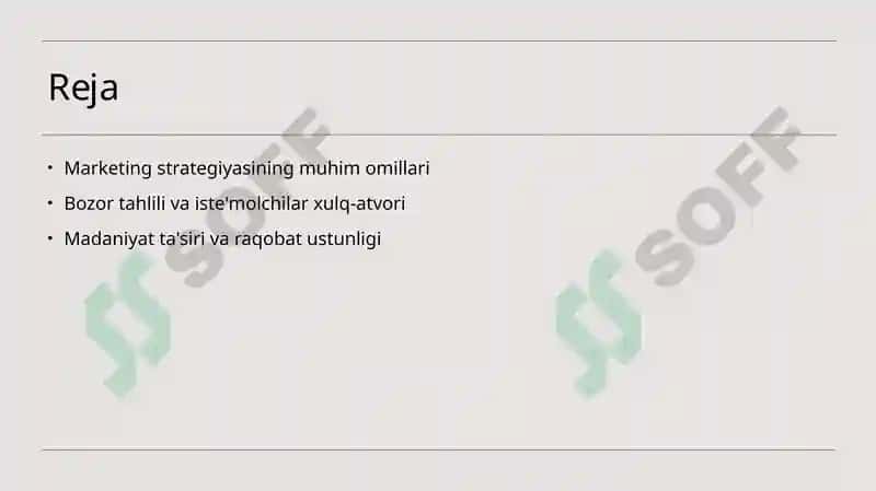 Marketing strategiyasini yaratishda muxim omillar 2