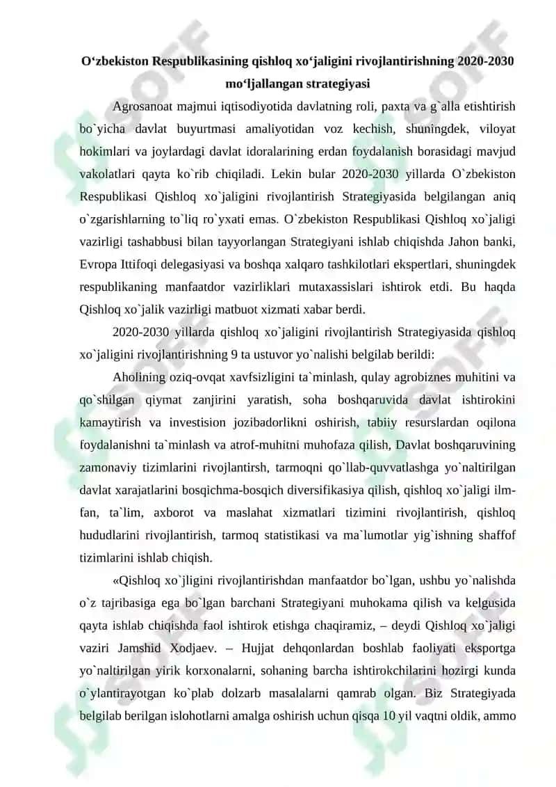 O‘zbekiston Respublikasining qishloq xo‘jalik geografiyasi 2