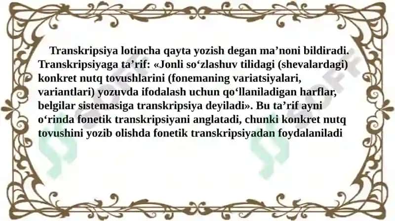 Transkipsiyava uning turlari 2