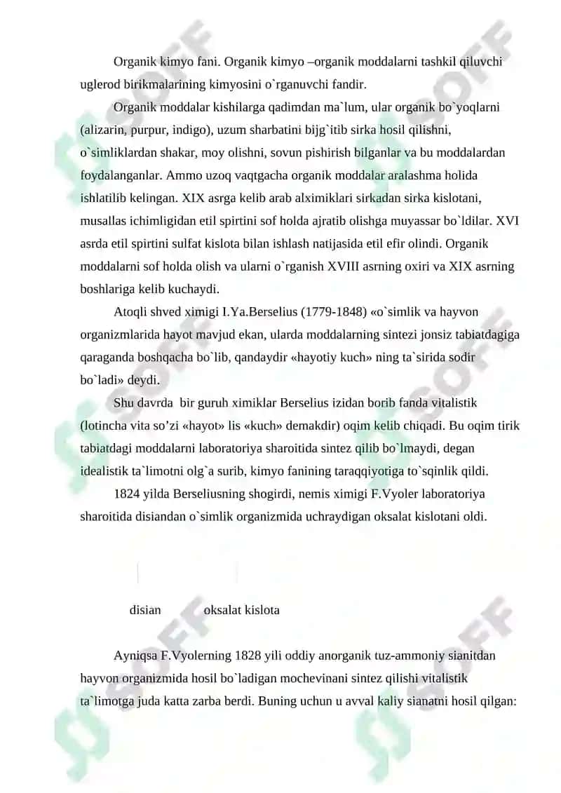 Organik kimyo fani 2