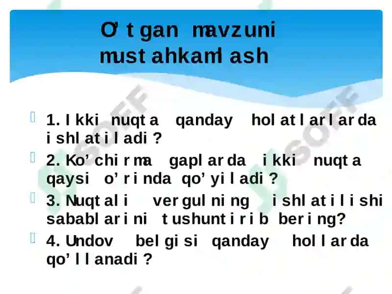 Tire va qo’shtirnoqning qo’lanishi 2