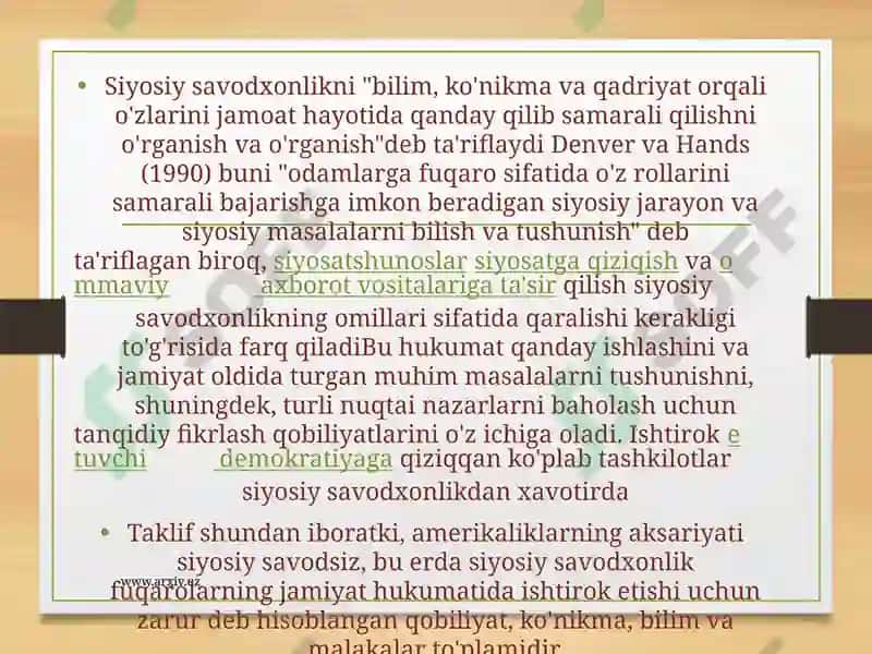 Siyosiysavodxonlik tushunchasi 2