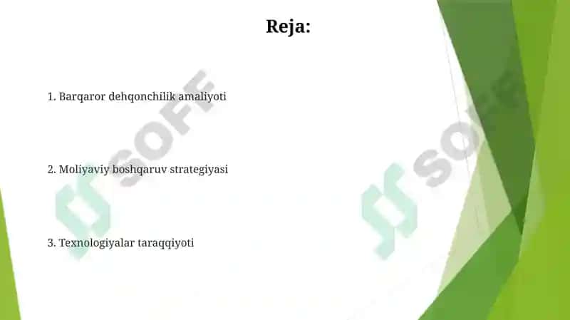 Barqaror dehqonchilik amaliyoti 2